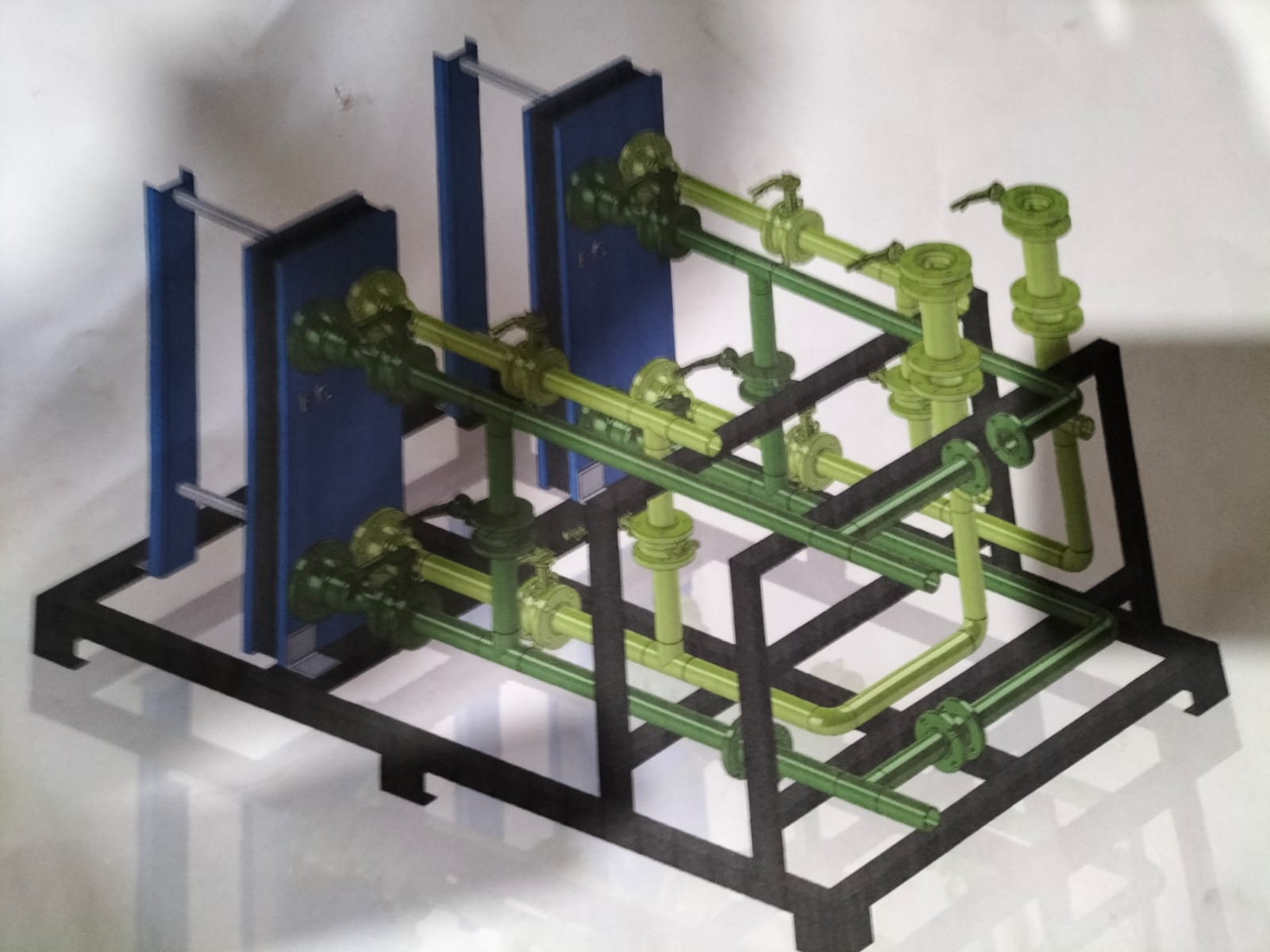 Technical drawing on table in a construction office