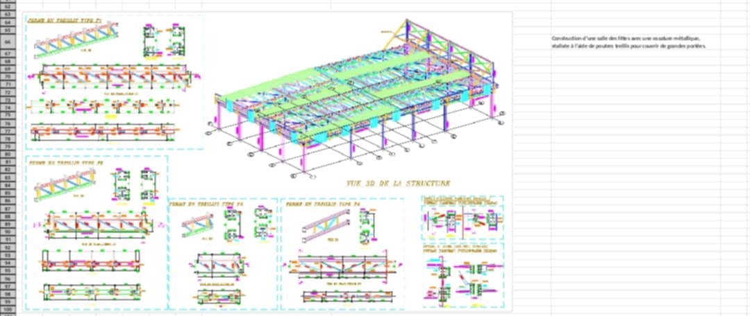Technical drawing on table in a construction office