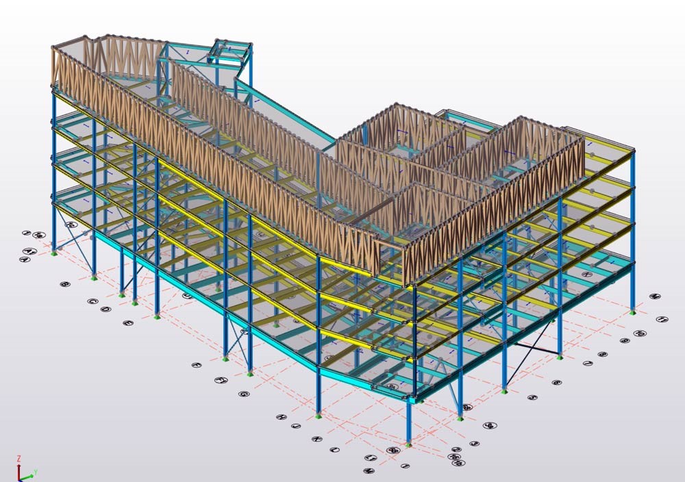 Technical drawing on table in a construction office